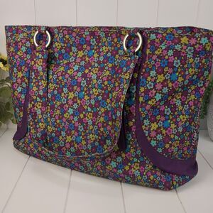 Ditsy Floral Travel Organizer Lightweight Tote Bag Purple Flowers by High Sierra